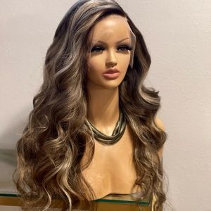 Luxurious Custom Brown/Blonde Human Hair Lace Wig